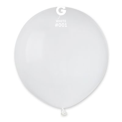 #001 White 200157 Standard Color 19 in 25pcs Gemar Balloons