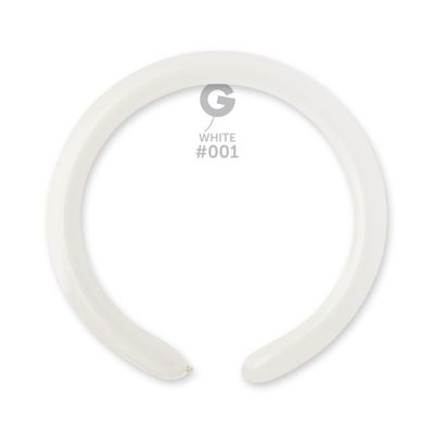 #001 White 550108 Standard Color 2/60 in 50pcs Gemar Balloons