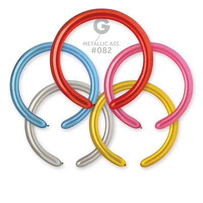 #082 Metallic Ass. 558203 Metallic Color 2/60 in 50pcs Gemar Balloons