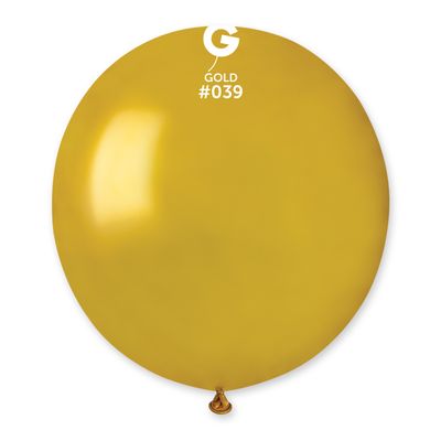 #039 Gold 153958 Metallic Color 19 in 25pcs Gemar Balloons