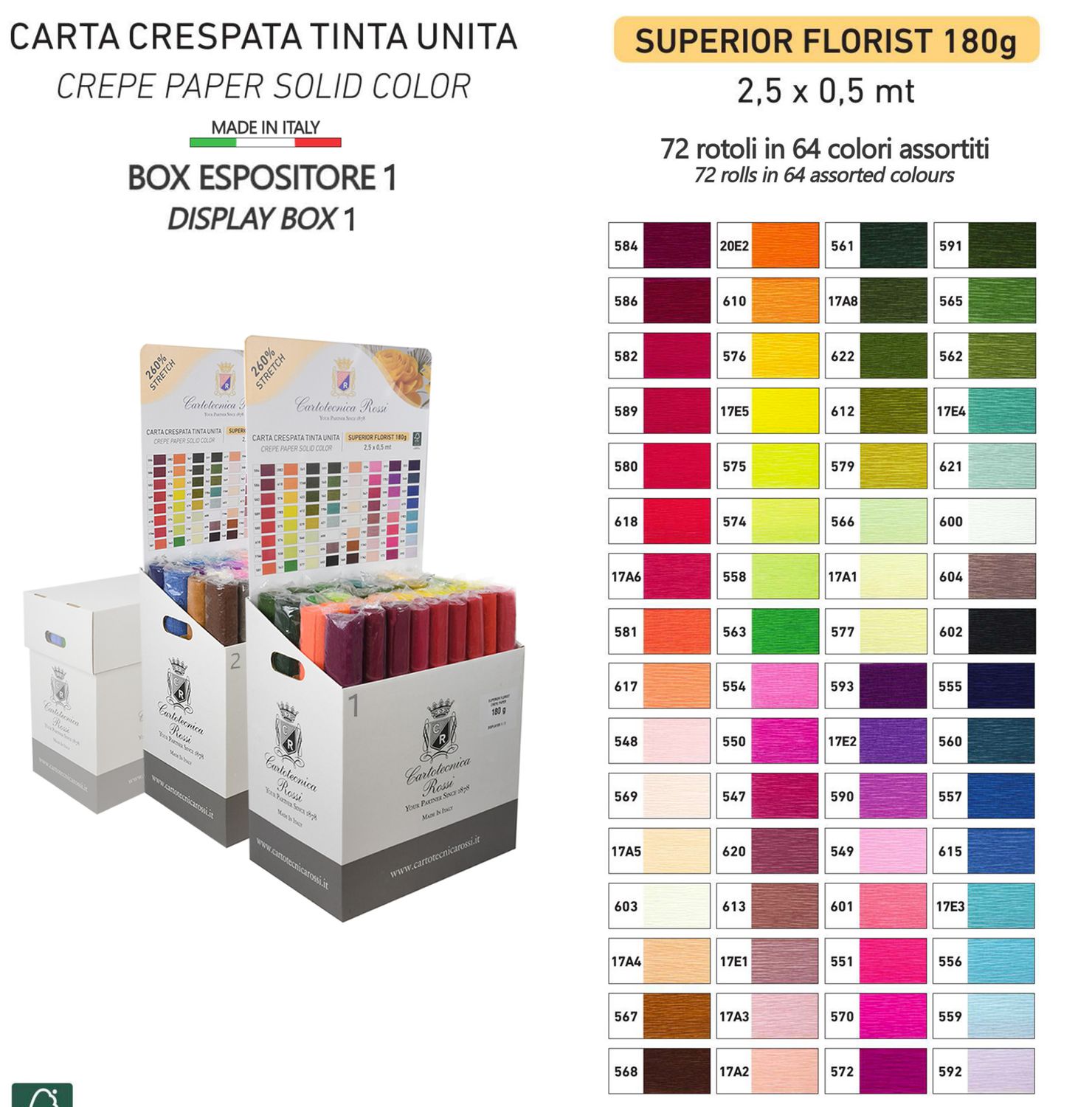 Crepe Paper Italian 180g  Solid Colors