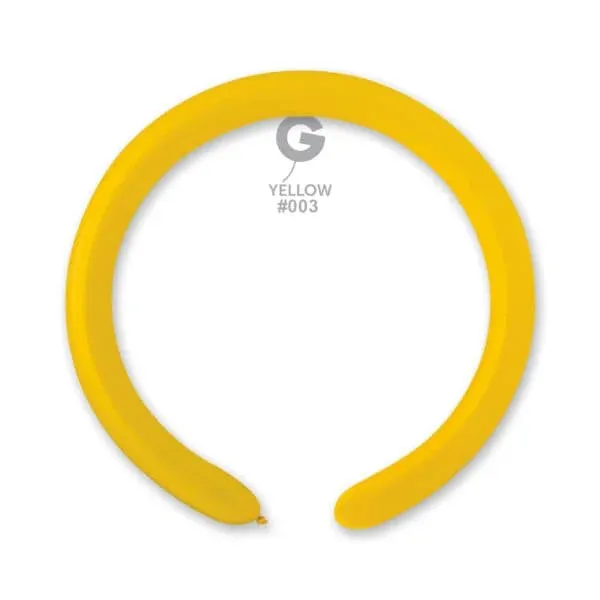 #003 Yellow Standard Color 2/60 in 50pcs Gemar Balloons