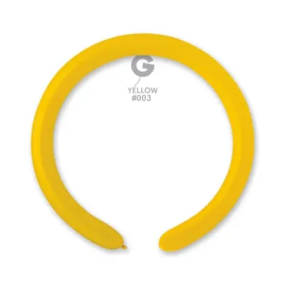 #003 Yellow Standard Color 2/60 in 50pcs Gemar Balloons