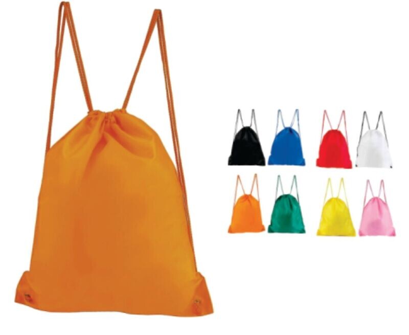 BOLSA-MOCHILA CON TIRANTES DE CORDÓN Y CERRADO DE JARETA