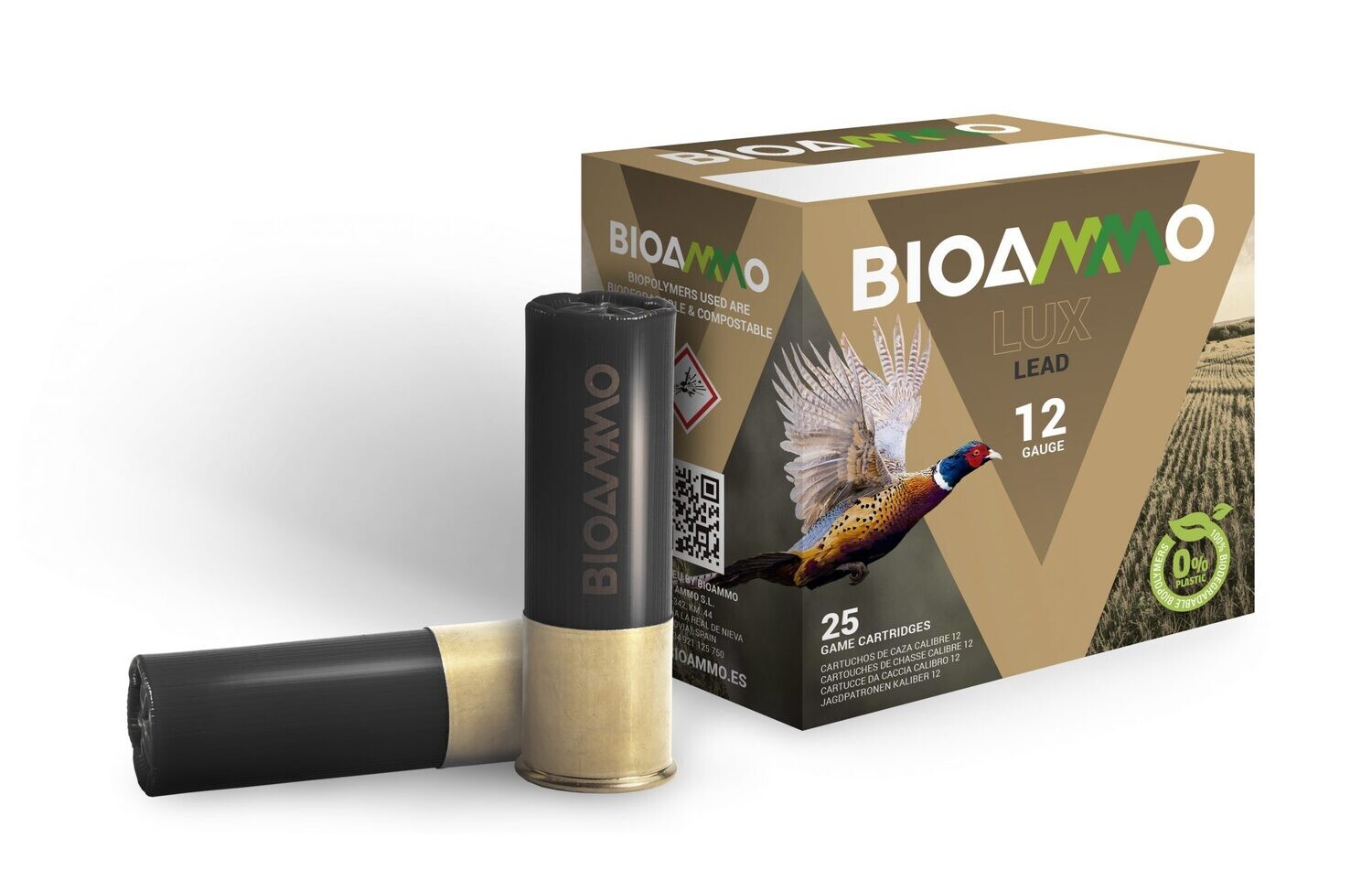 BioAmmo LUX Ammunition 12 Gauge 2-3/4&quot; 1-1/4 oz #8 250ct Case
