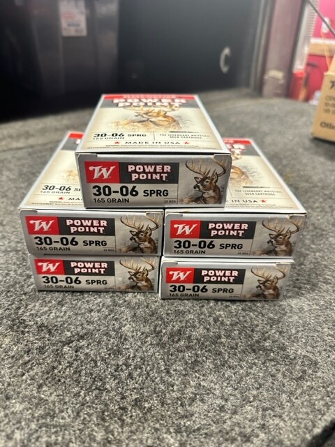 WHOLESALE Winchester Ammo X30065 Power-Point Hunting 30-06 Springfield 165 gr Power-Point (PP) 20 Per Box  5 boxs total 100ct