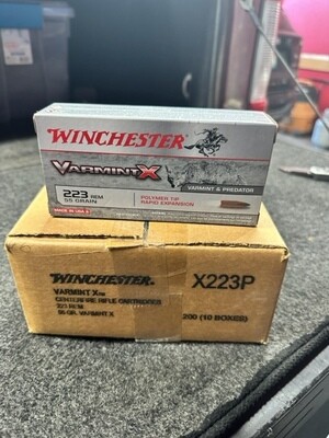 WHOLESALE Winchester Ammo X223P Varmint X 223 Rem 55 gr Polymer Tip Rapid Expansion 20 Bx/10 Cs 200ct Case