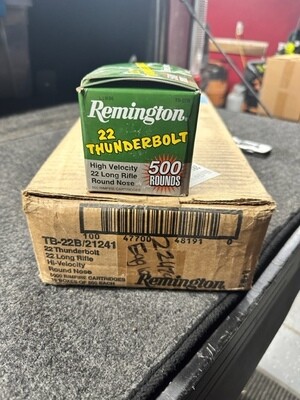WHOLESALE Remington Ammunition 21241 Thunderbolt Rimfire 22 LR 40 gr Round Nose (RN) 500 Per Box/ 10 Cs 5000 ct Total