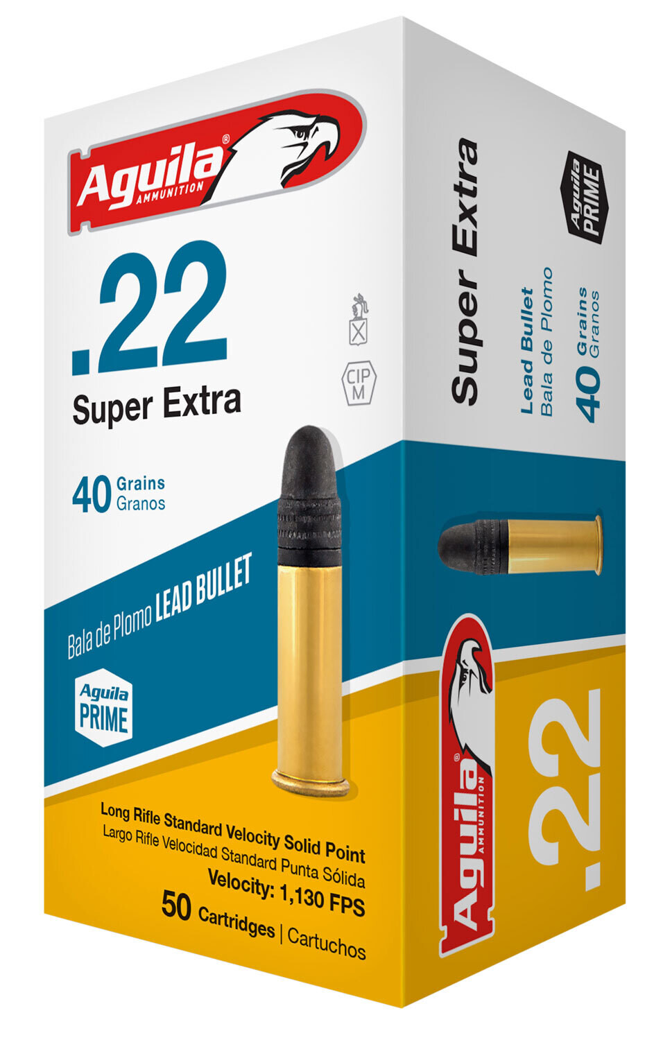 Aguila 1B220332 Super Extra Rimfire 22 LR 40 gr Lead Solid Point 50 Per Box