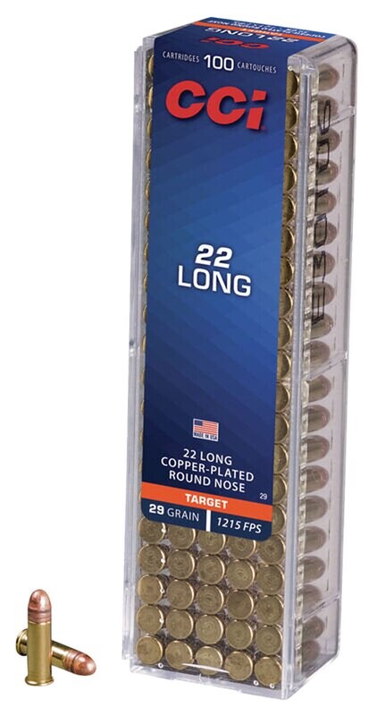 CCI 0029 Target Target 22 Long 29 gr Copper-Plated Round Nose 100 Per Box