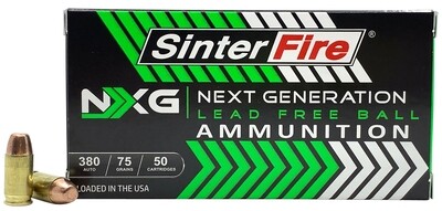SinterFire Inc SF38075NXG Next Generation (NXG) 380 ACP 75 gr Lead Free Ball 50 count box