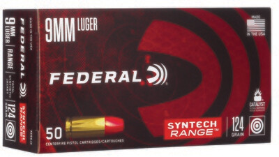 Federal AE9SJ2 American Eagle Syntech Range 9mm Luger 124 gr Total Syntech Jacket Flat Nose 50 Per Box