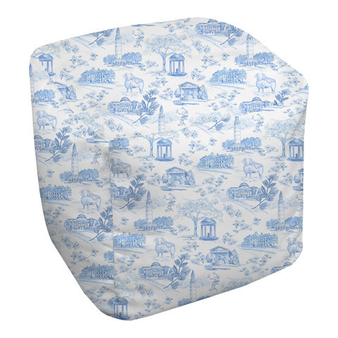Bean Bag Cube Tar Heel Toile