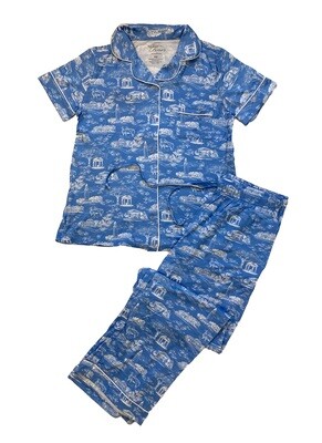 Long Pants — Short Sleeves — Blue