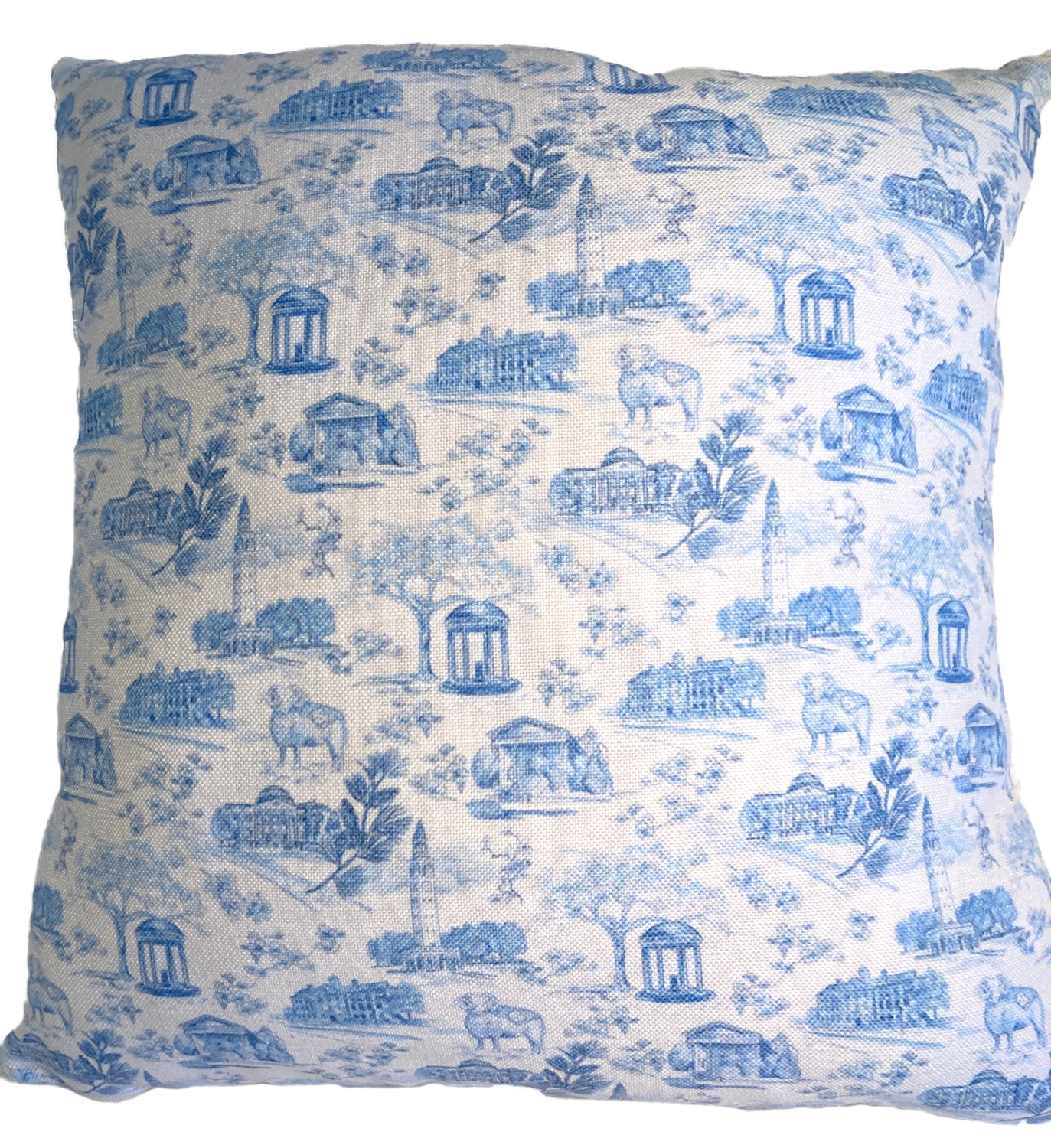 Faux Linen Square Tar Heel Toile Throw Pillows Faux Linen Square Tar Heel Toile Throw Pillows