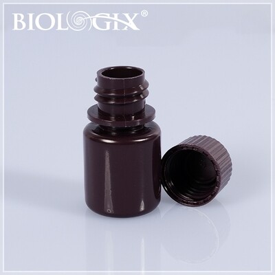 Biologix Wide-Mouth Reagent Bottles-15mL (Brown), Case of 1,200