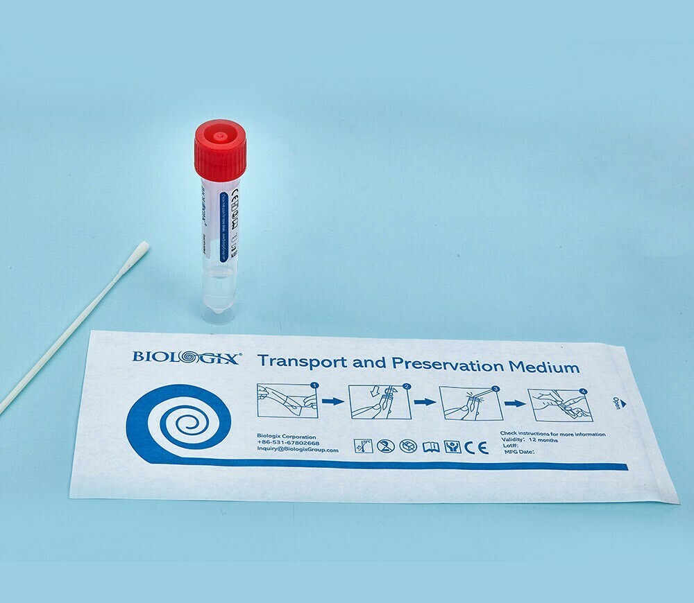 Disposable Virus Collection Tube & Transportation, Preservation Medium with Nasopharyngeal Swab (Inactivated), Case of 500