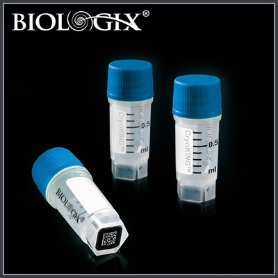 Cryogenic Vials with Bottom Barcode-0.5ml  tubes (External Thread) 25/Bag, 500/Pack, 1000/Case