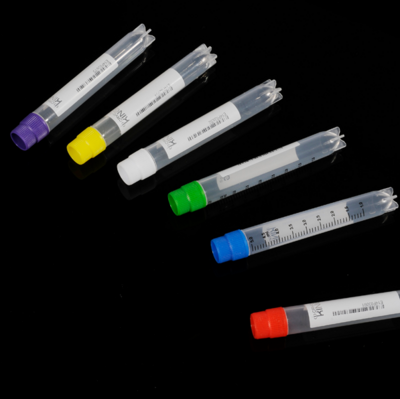 Traditional 5.0ml Cryogenic Vials with External Thread and Assembled Caps, (25 Cryovials/Bag, 40 Bags/Case)