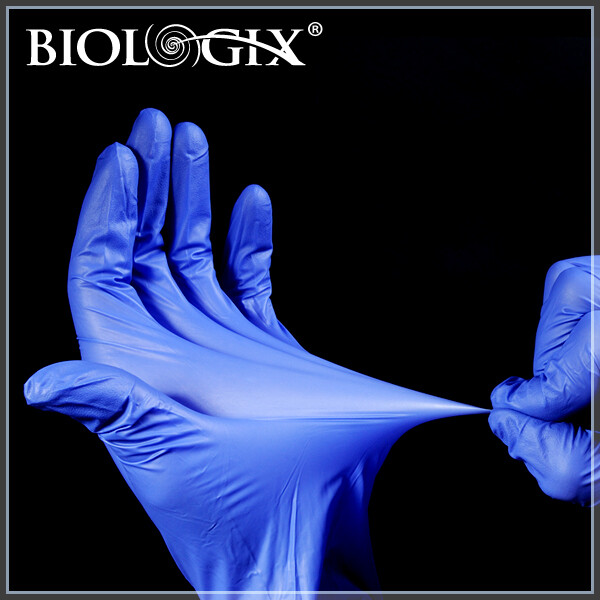 Biologix Disposable Nitrile Gloves, S M L Sizes, Blue