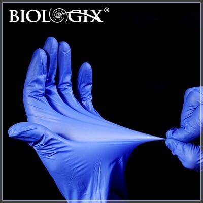 Biologix Disposable Nitrile Gloves, S M L Sizes, Blue