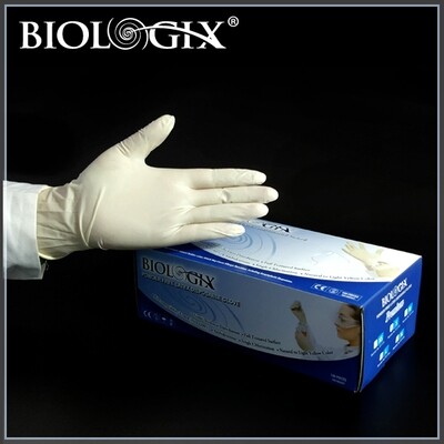 Biologix Disposable Latex Gloves, S M L , Natural Off-White, 100/Pack, 1000/Case