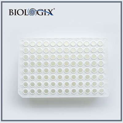 Biologix 96 well non-skirted PCR Plates. 0.2ml Clear/White color, 10/Pack, 100/Case