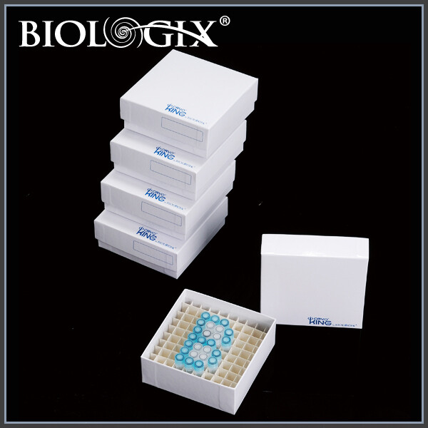 CryoKING® Premium Cardboard Freezer Boxes-2in (81-Well, 100-Well, Premium White) 5/Bag, 100/Case