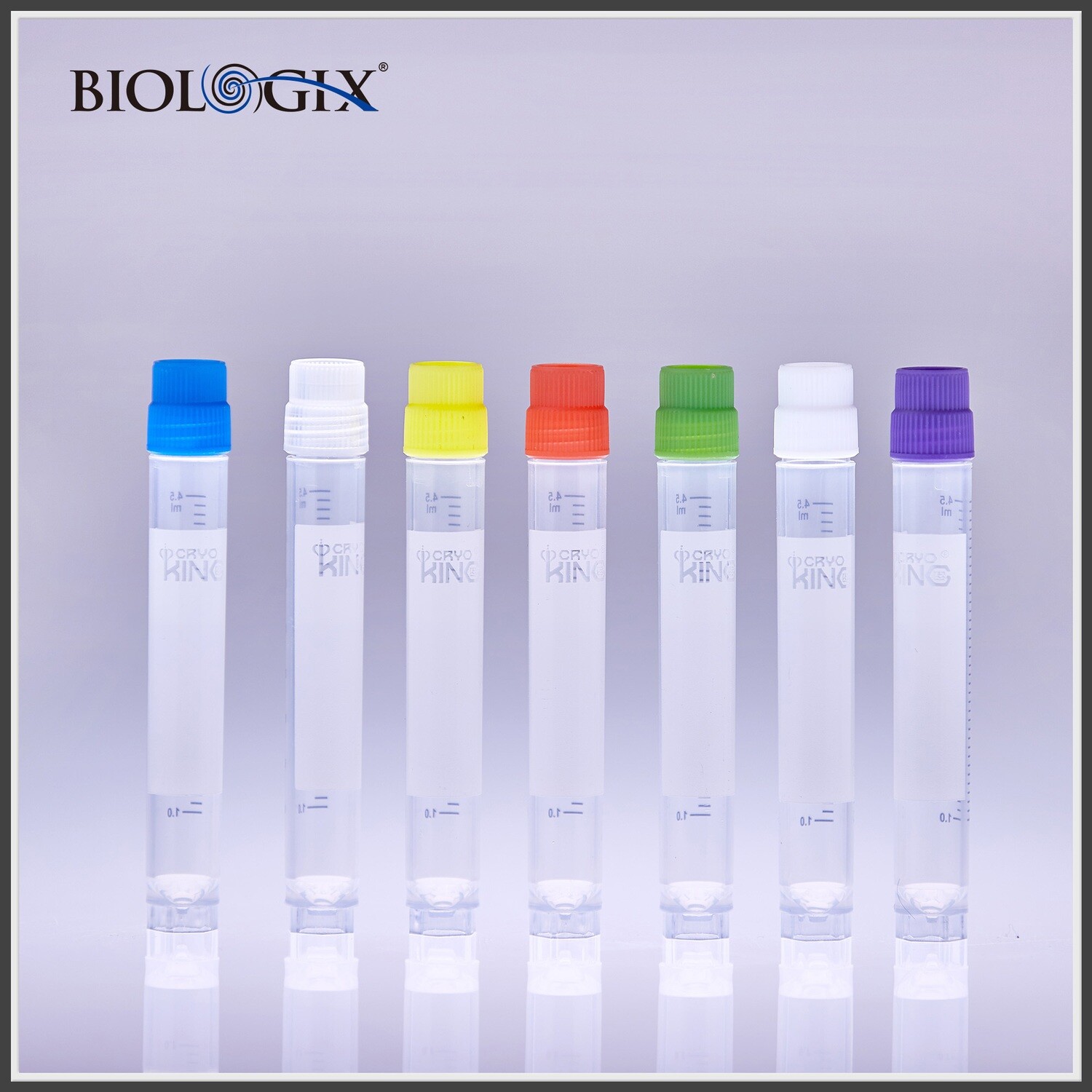 CryoKing Cryovial 5.0ml Plastic Cryogenic Vial Tube for Sample Collection and Storage (External Thread, Non-Barcoded)