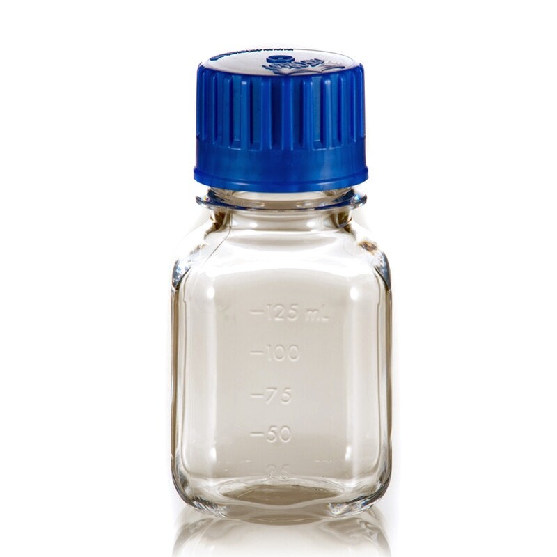 60ml Autoclavable PC Regent Bottle, Clear, Narrow Mouth, Square, 24/Pack, 192/Case