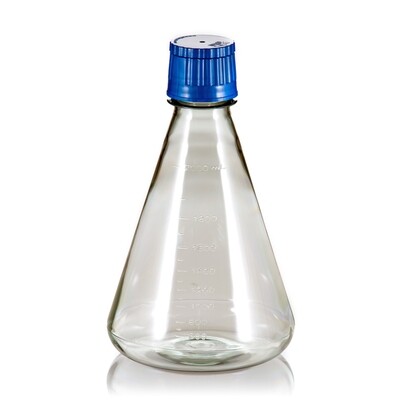 Autoclavable PC Erlenmeyer Culture Flask, 2000ml, Flat Base, Sterile, 6/Pack, 24/Case