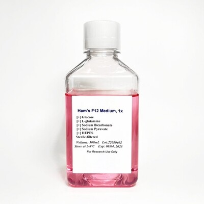Ham’s F12 medium with L-Glutamine, HEPES and Sodium Pyruvate, 500 ml