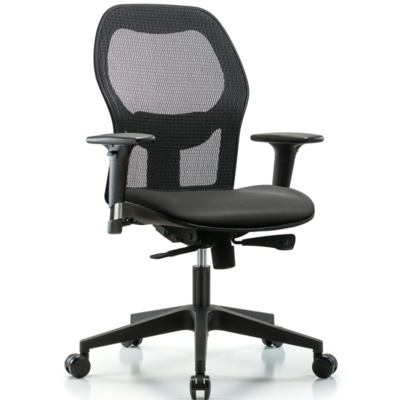 Executive Windova Mesh Back Chair with Standard Adjustable Arms, Carbon Supernova™ Seat, &amp; Casters