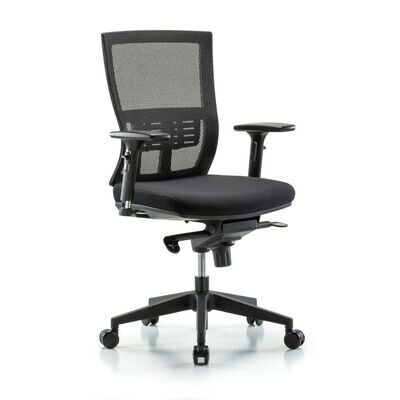 Modern Oxford Mesh Back Chair with Knee-Bend Control, 3D Adjustable Arms, & Casters