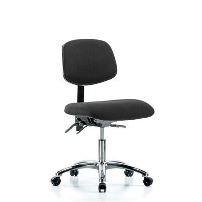 Fabric ESD Chair - Desk Height with ESD Casters in ESD Black Fabric