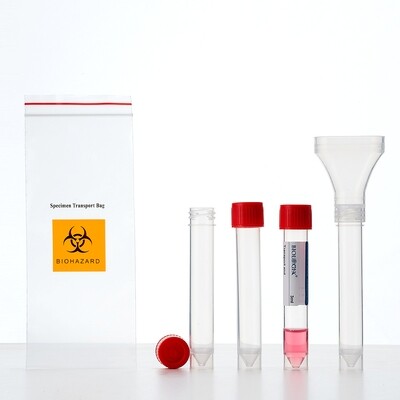 Biologix-Saliva Sample Collector with Funnel, 12mL Tube, and Tube Cap, Case of 250