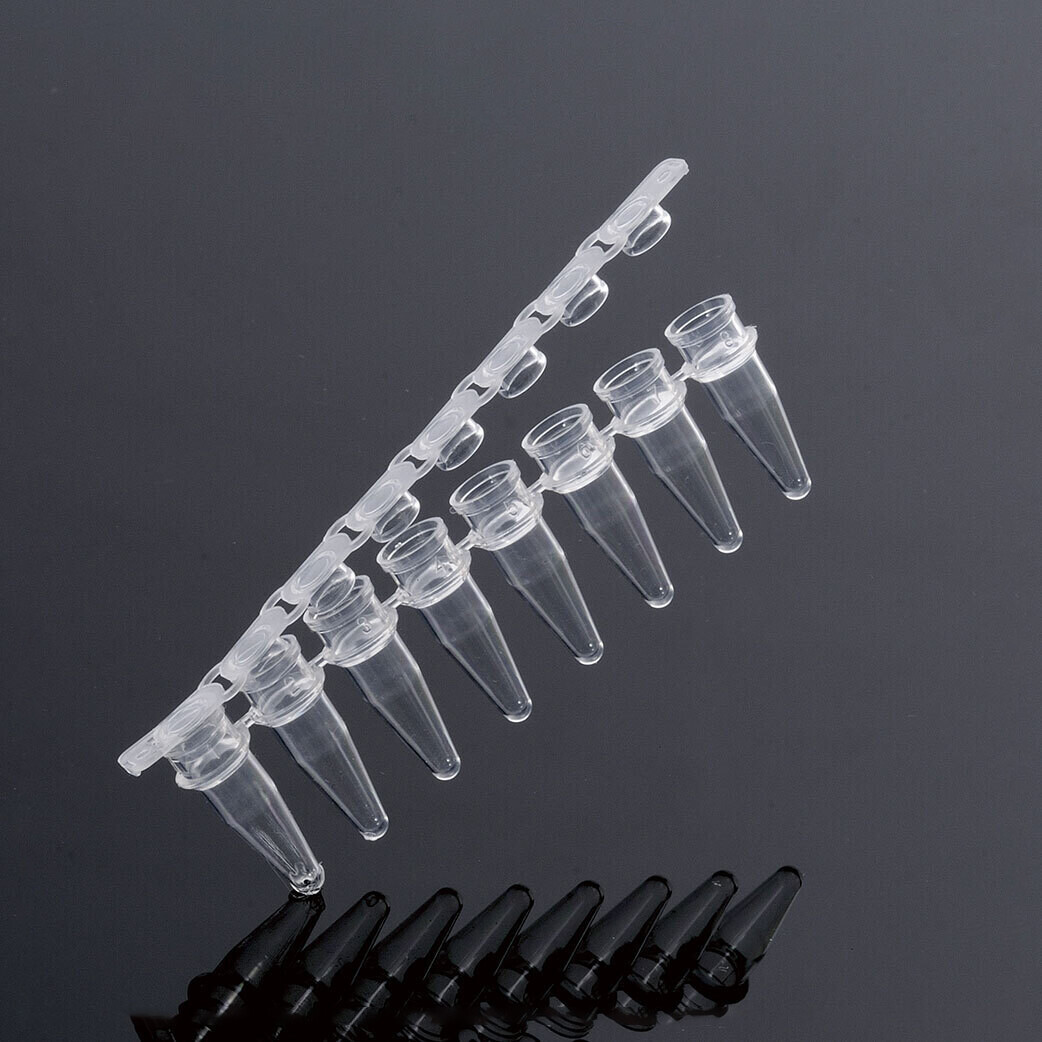 Biologix 0.2ml, 8-strip PCR Tubes with Caps, Clear, 125/Pack, 1250/Case