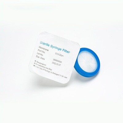 Sterile Syringe Filter-CA, 30mm Diameter (Female Luer Lock + Male Luer Slip), 100/Pack, 400/Case