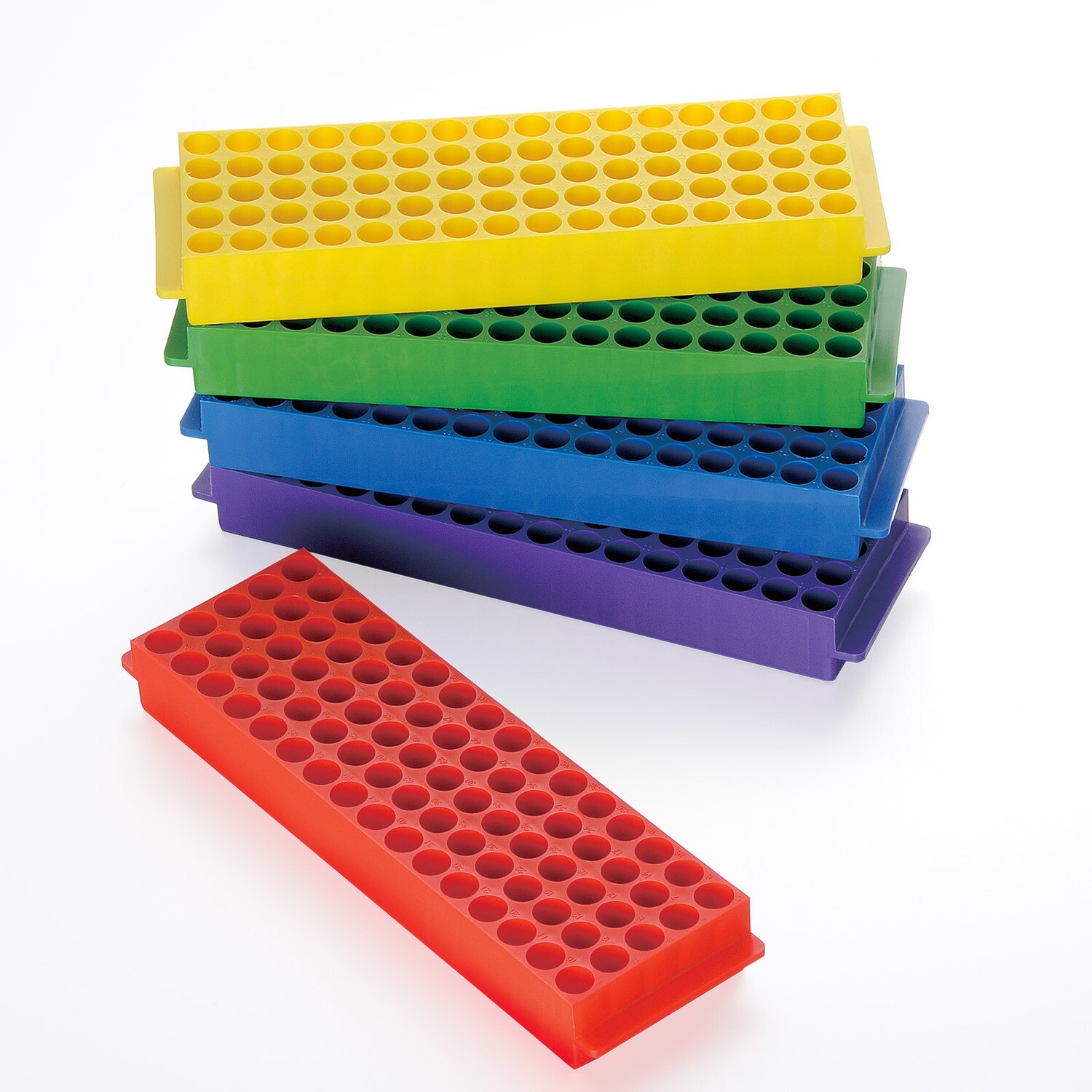 Biologix 80-Well Microcentrifuge Tube Rack, Assorted Colors, 5/Bag, 4 Bags/Case