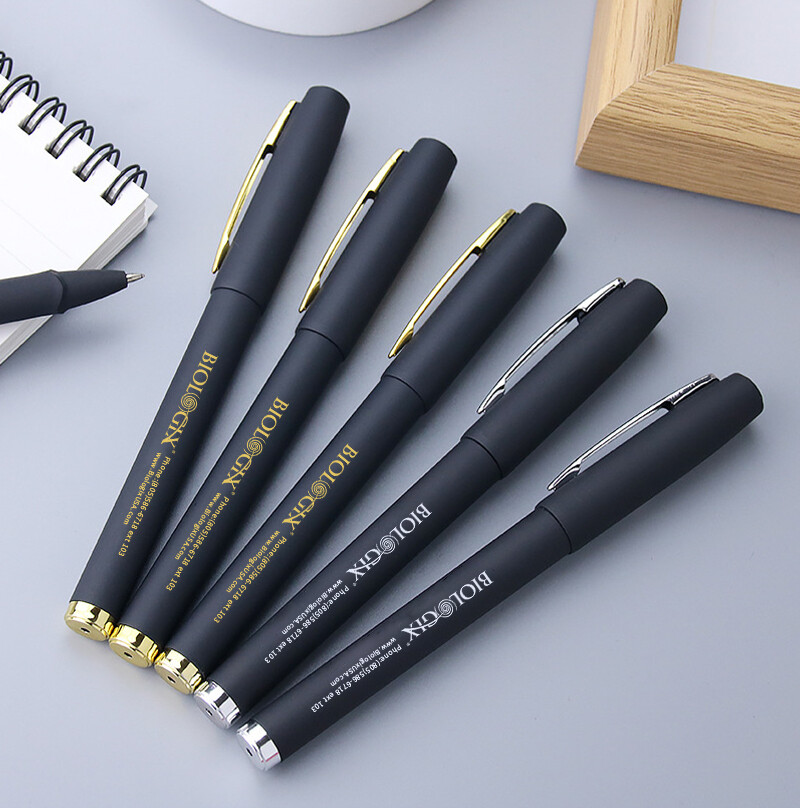 Carbon black pen with logo, 1 Piece/Bag