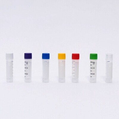 CryoKING 1.5ml Cyogenic Vials-Clear Tube Self-Standing, 25/Bag, 500/Pack, 1000/Case