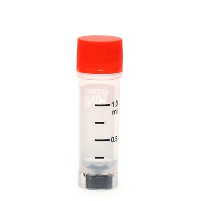 CryoKING® Cryogenic Vials-1.0ml Clear Tube Self-Standing with Bottom Barcode, 25/Bag, 500/Pack, 1000/Case