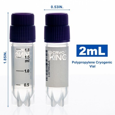 Cryogenic Vials with Side Bardcode-2.0 5.0 ml vials External, 25/Bag, 500/Pack, 1000/Case