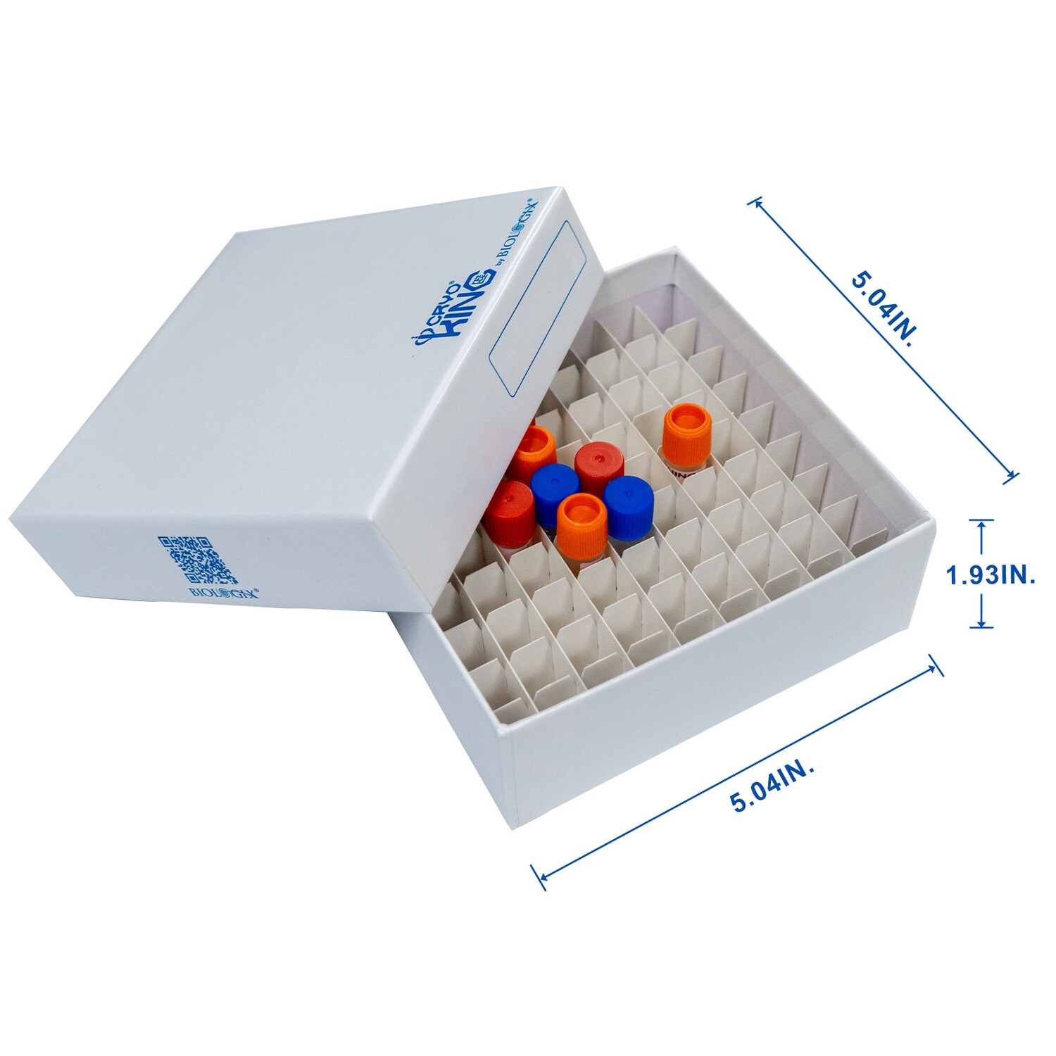 2In 81/100 Well Lab Cardboard Freezer Lab Box | CryoKING®