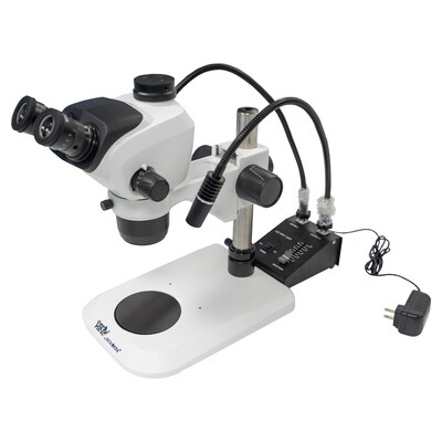 Trinocular Microscope, Eyepiece 10X/23mm(adjustable viewing), With external double goose tube light source, 1 Piece/Case