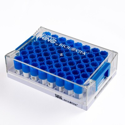 Biologix SBS Format Cryogenic Vials-1mL, 2mL, 5mL, 48-Well, Racked, External Thread, 10 Sets/Pack, 2 Packs/Case