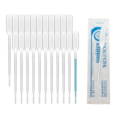 Biologix 1ml/3ml Transfer Pipettes, Individually Wrapped, 500/Pack, 2000/Case