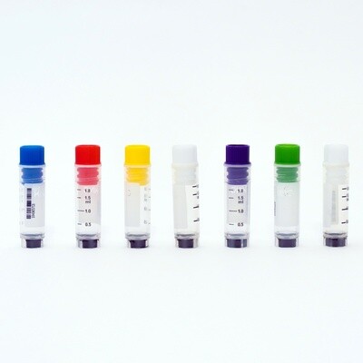 Cryogenic Vials Side & Bottom Barcoded-2.0ml, Internal, O-ring, 25 Sets/Bag, 20 Bags/Pack, 2 Packs/Case