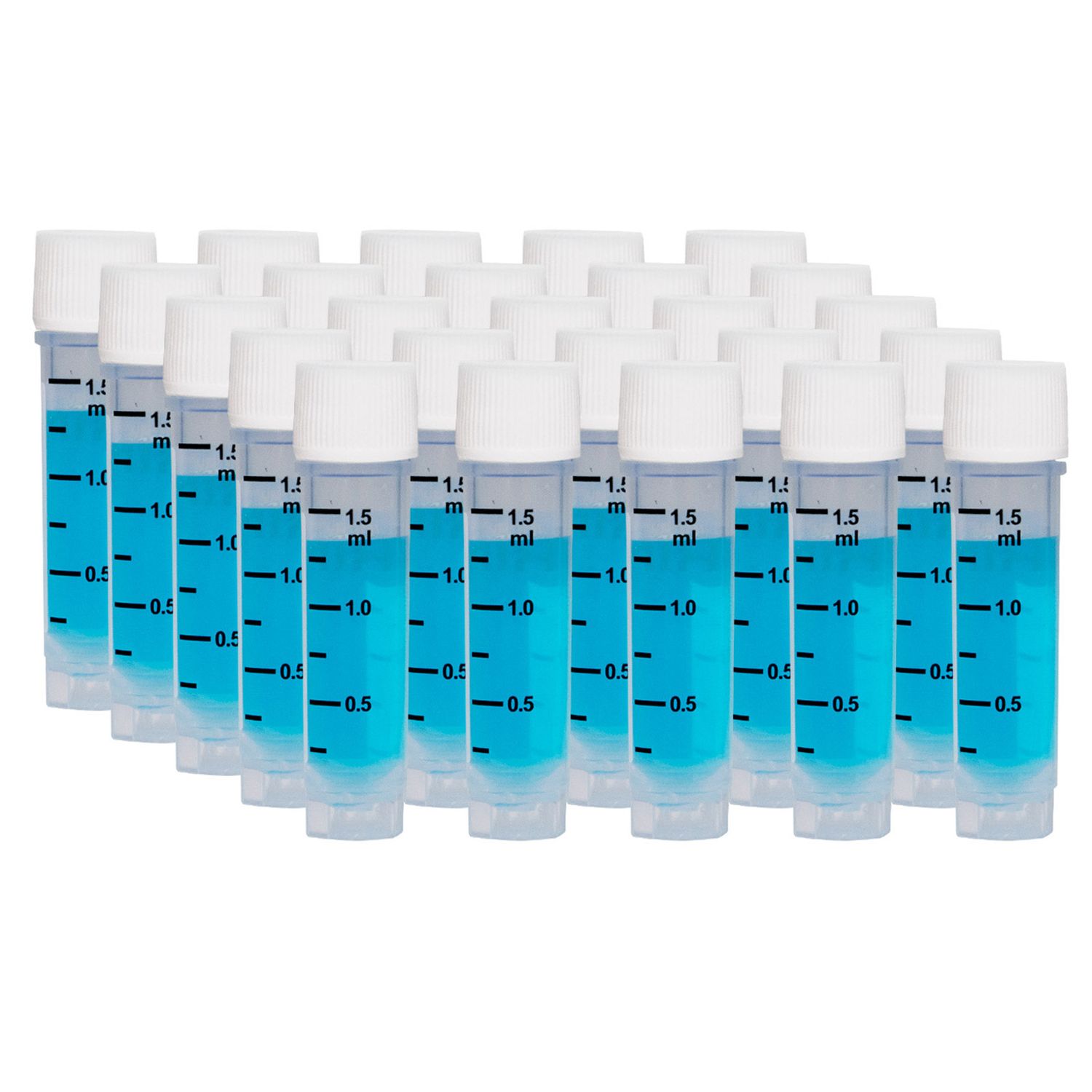 CryoKING 1.5ml Cryogenic Vials-Clear Tube Self-Standing, 25/Bag, 500/Pack, 1000/Case