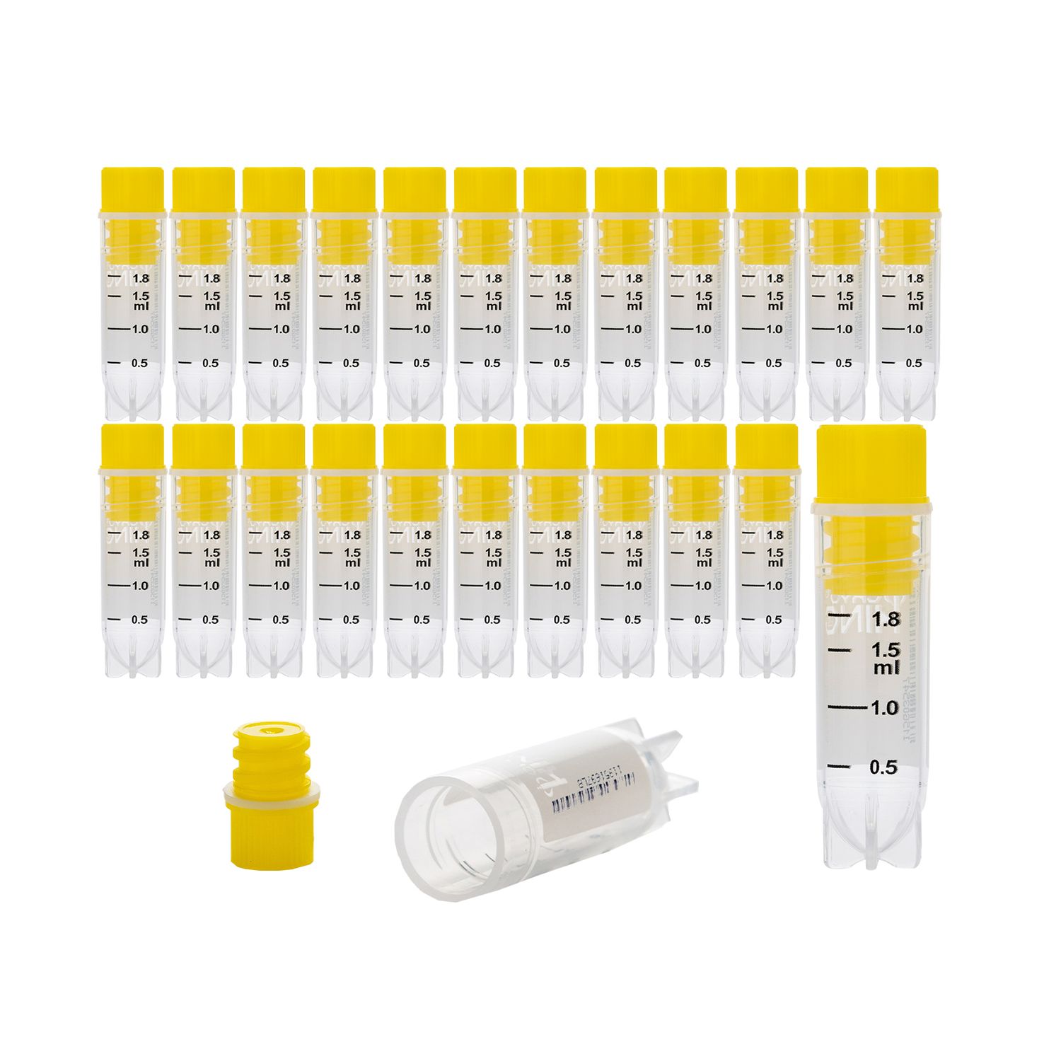 Cryogenic Vials with Side Bardcodes-2.0 ml Internal Thread, 25/Bag, 1000/Case